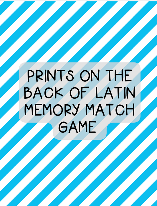 Latin Vocabulary Memory Match Game