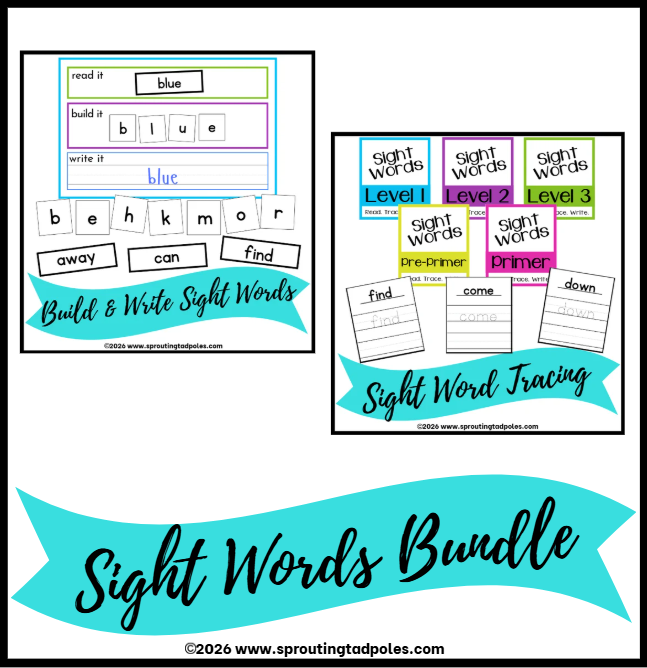 Sight Word Tracing Cards