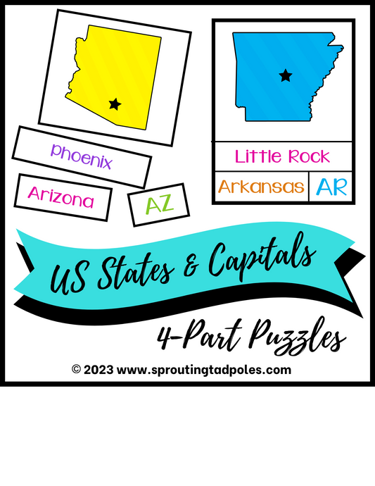 U.S. Geography State Puzzles