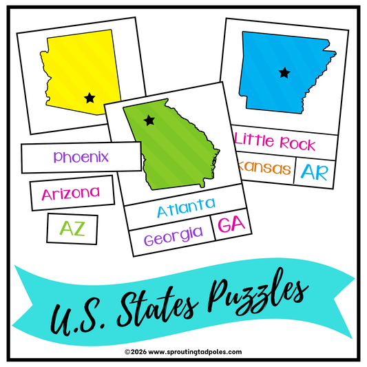 U.S. States 4-Part Puzzles