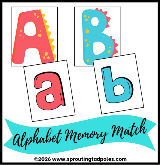 Alphabet Memory Match: Dinosaurs