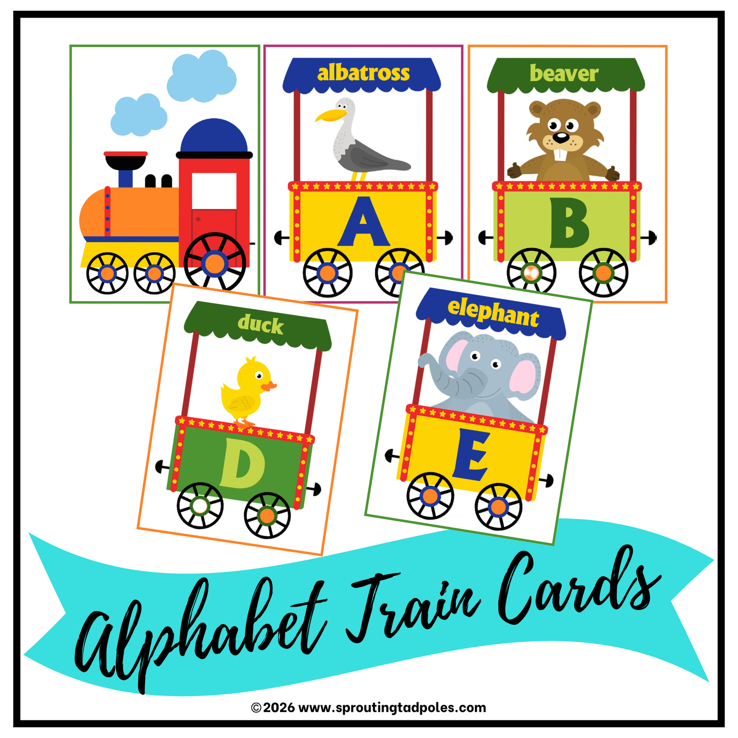 Alphabet Train Letter Cards
