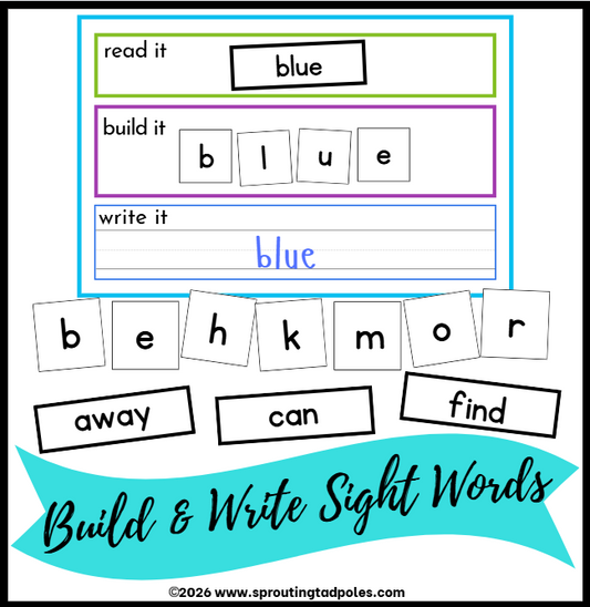 Build & Write Sight Word Cards