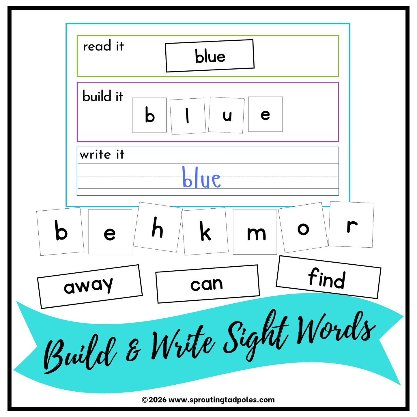 Build & Write Sight Word Cards