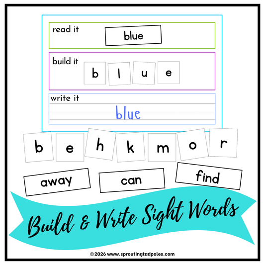 Build & Write Sight Word Cards
