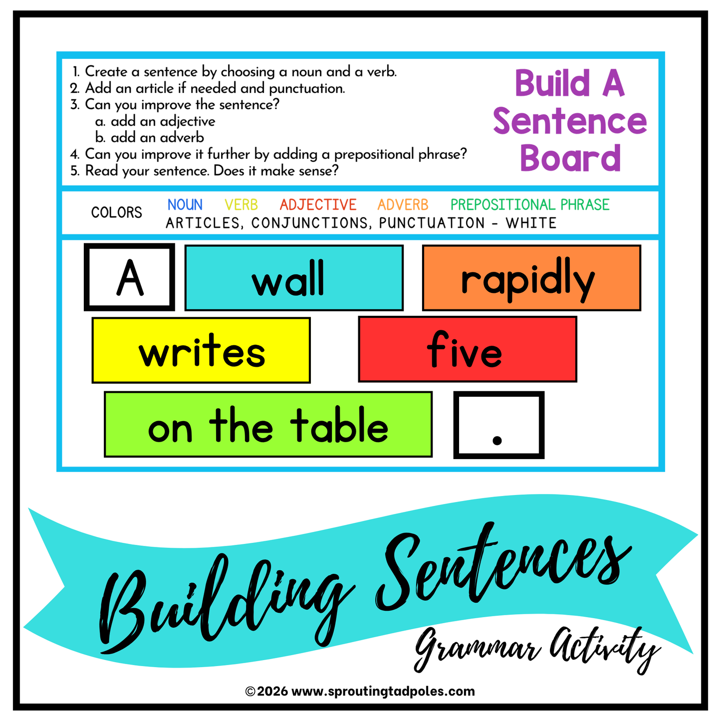 Build Silly Sentences Grammar Activity