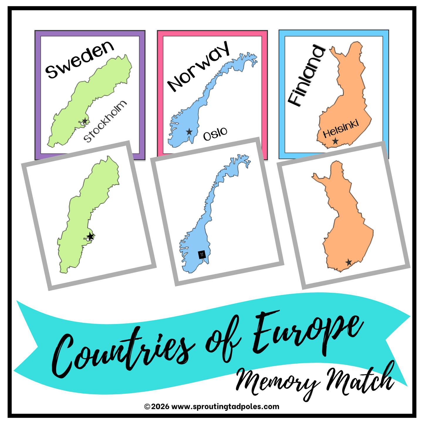 Countries of Europe Memory Match Game