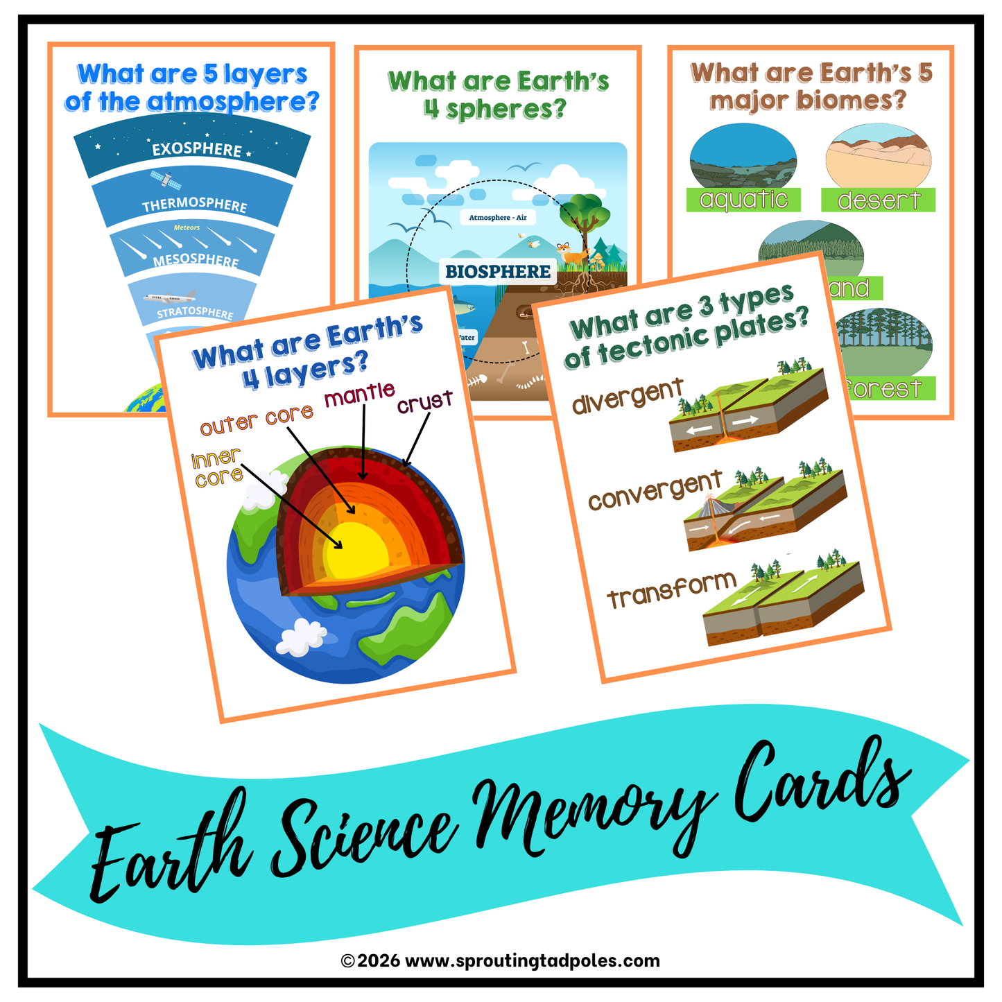 Earth Science Facts Memory Cards