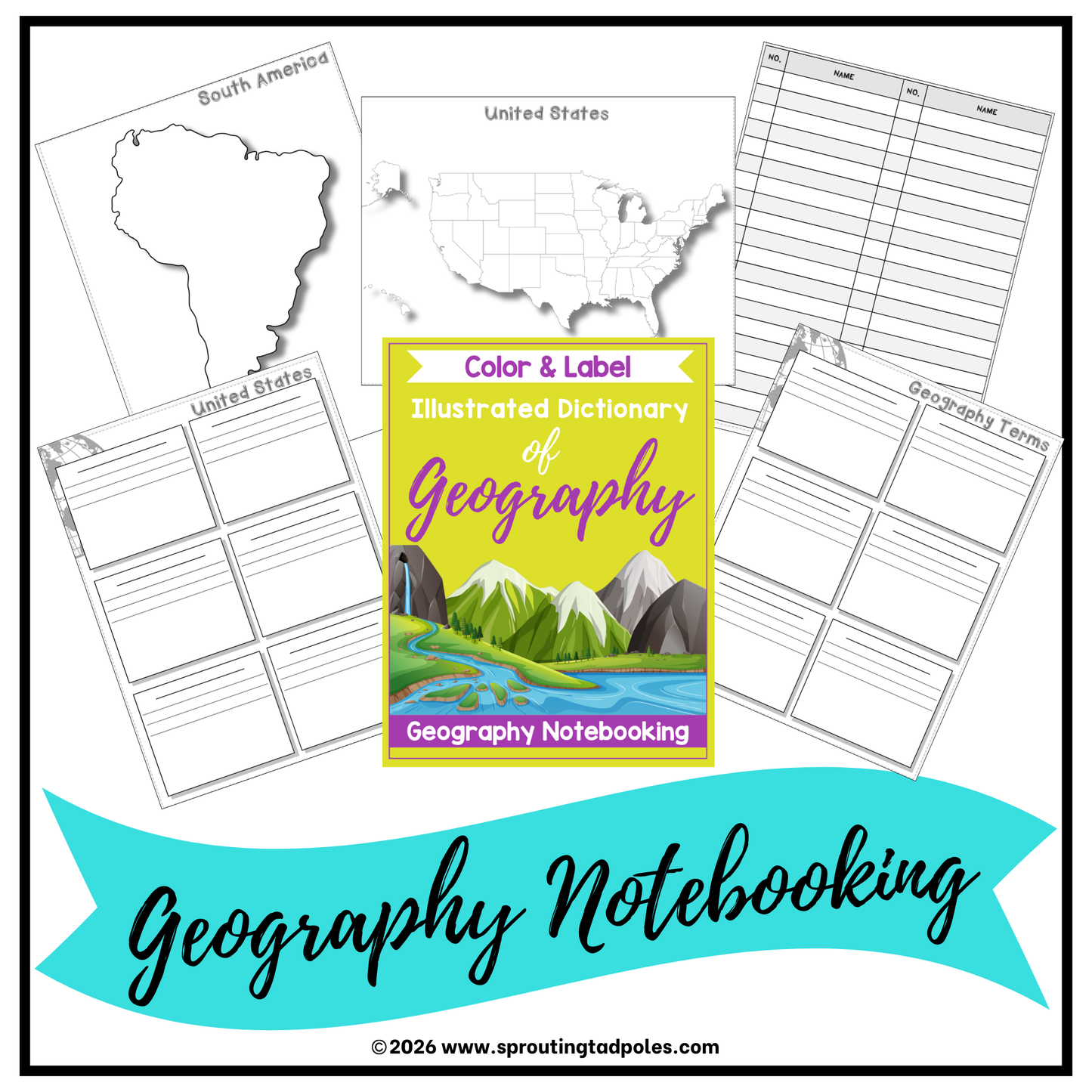 Illustrated Dictionary of Geography Notebooking Journal
