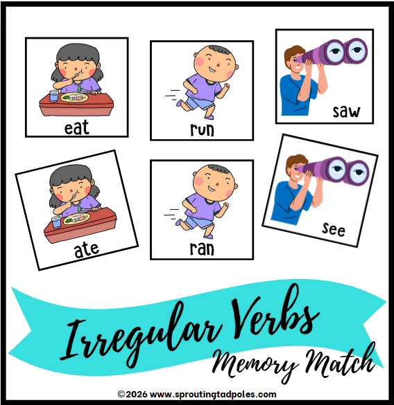 Irregular Verbs Memory Match Game