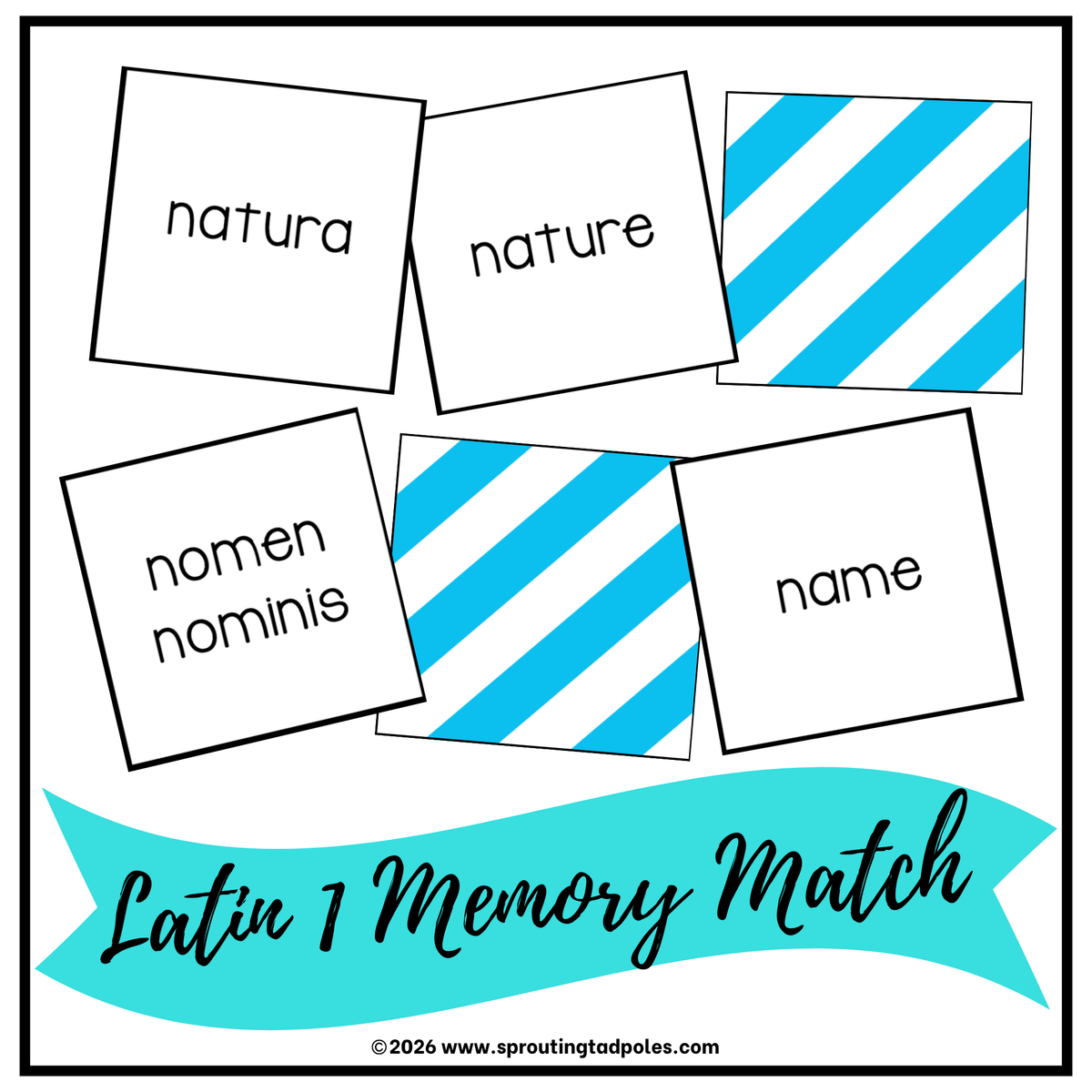 Latin 1 Vocabulary Memory Match Game