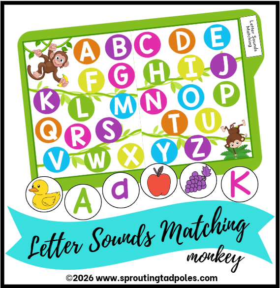 Letter Sounds Matching File Folder Game