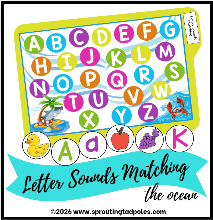 Letter Sounds Matching File Folder Game