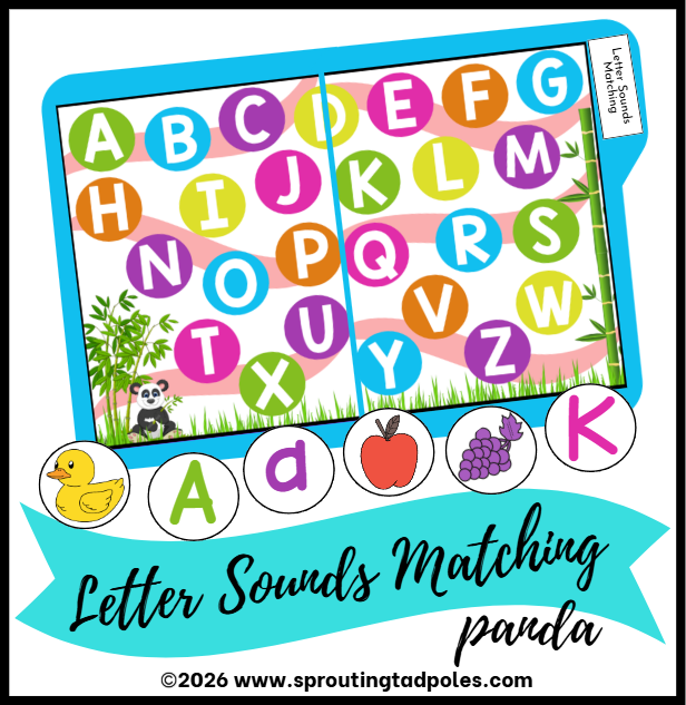 Letter Sounds Matching File Folder Game