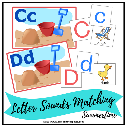 Letters Sounds Matching Activity: Summertime