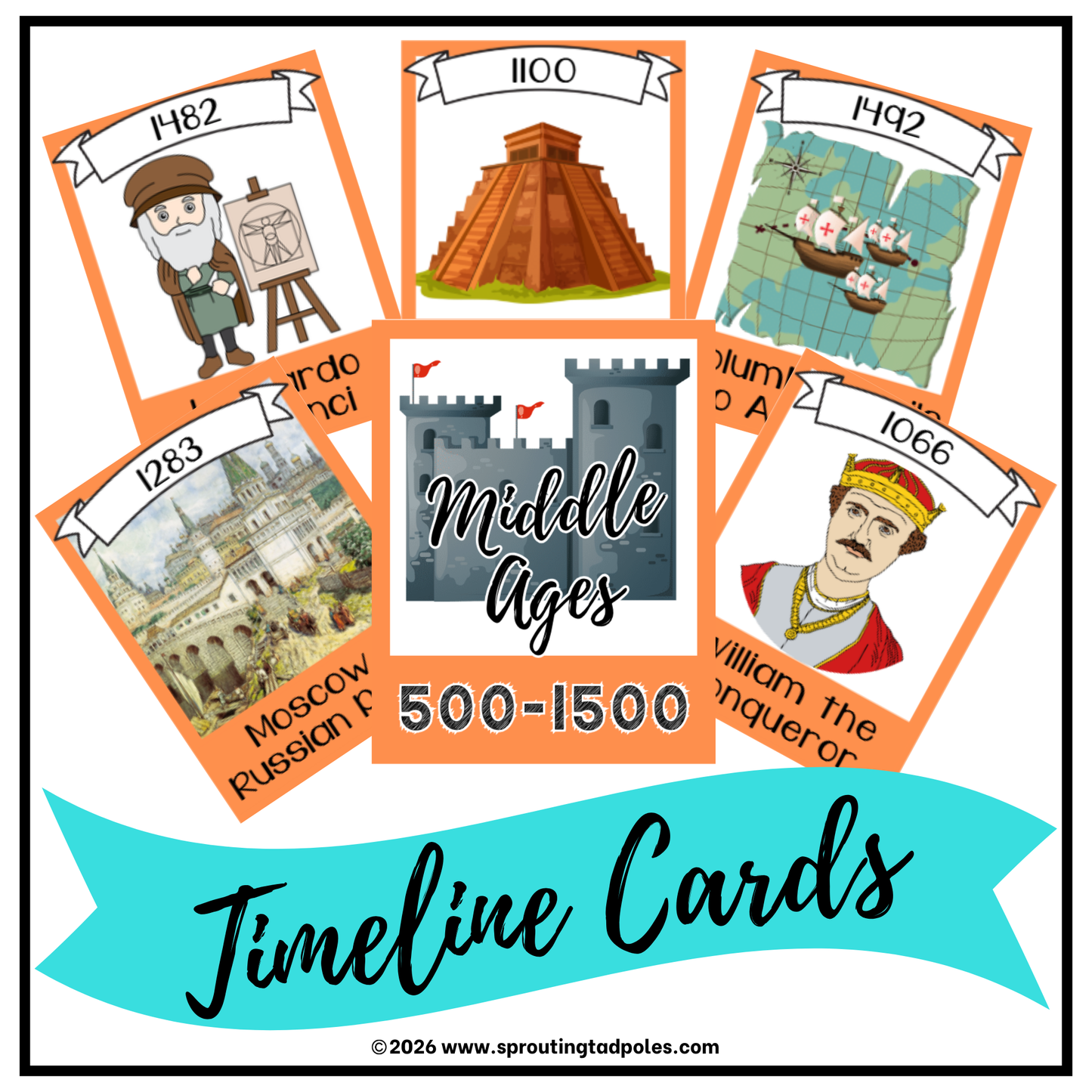 History Timeline Cards - Middle Ages