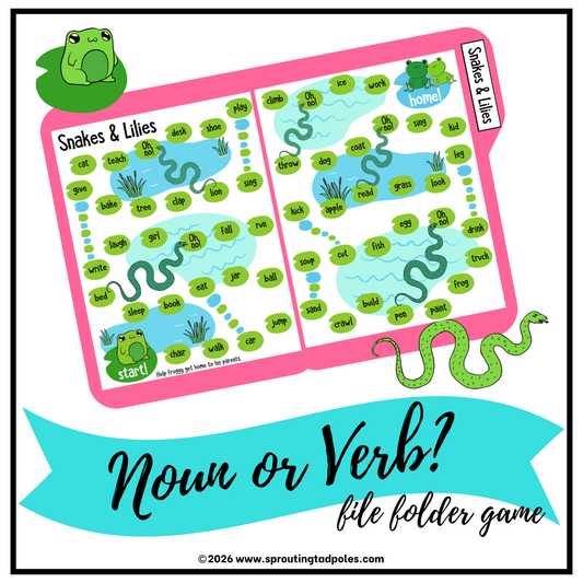 Noun or Verb File Folder Game