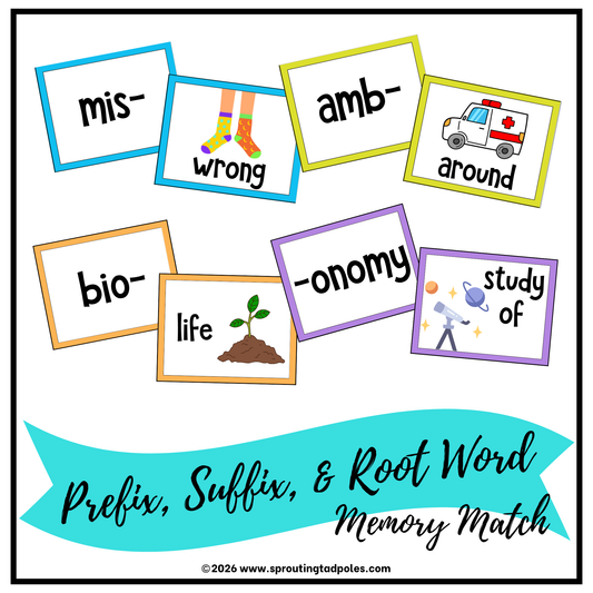 Prefix, Suffix & Root Word Memory Match