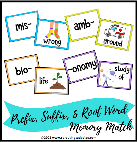 Prefix, Suffix & Root Word Memory Match