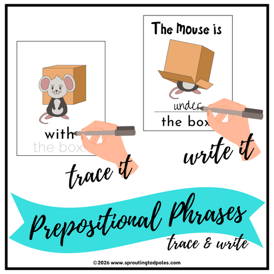 Prepositional Phrases Trace & Write Cards