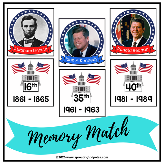 U.S. Presidents Memory Match Game