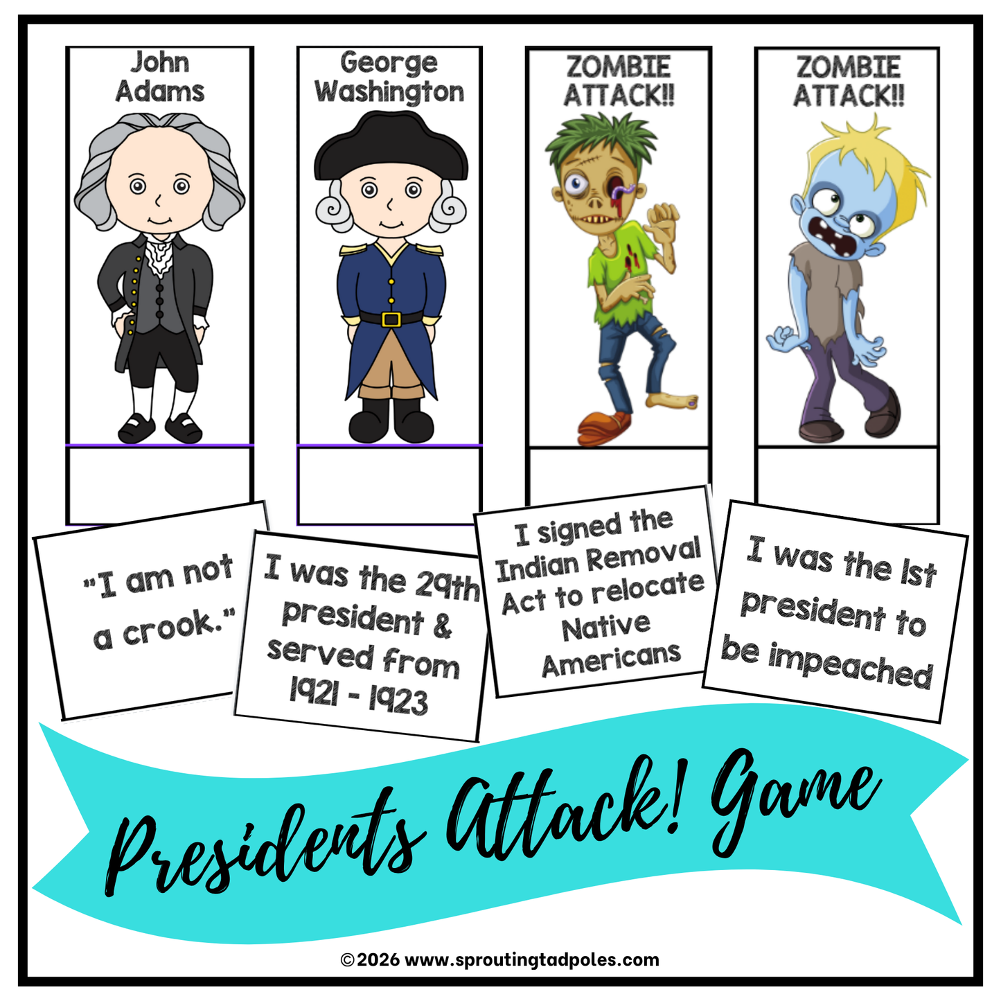 Presidents Attack! History Game - Zombies
