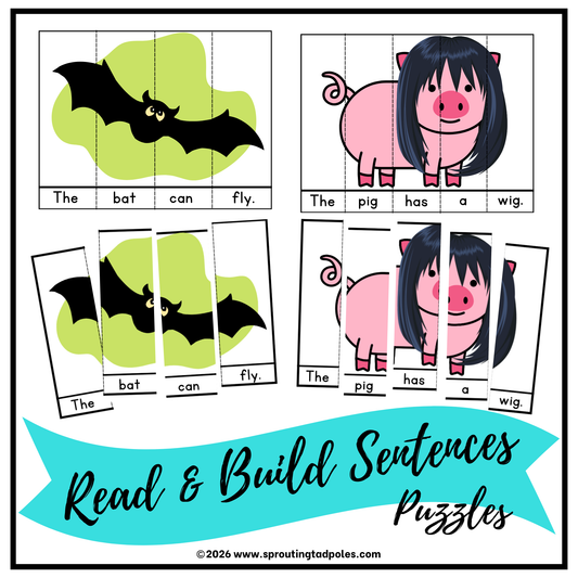 Read & Build Simple Sentences Puzzles