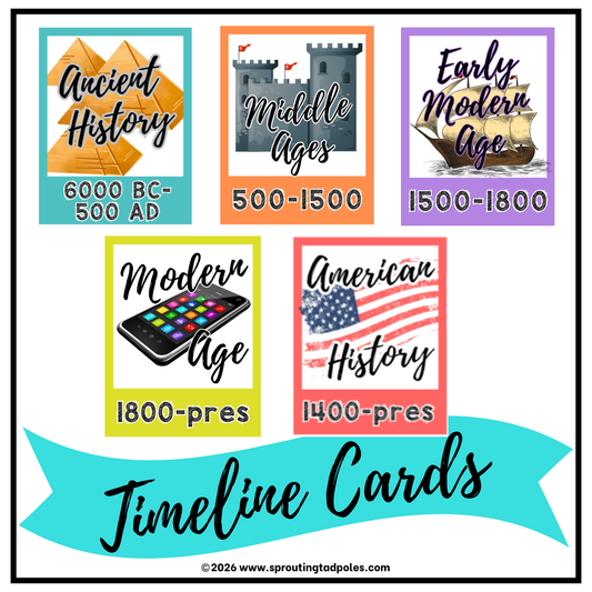 History Timeline Cards - Complete History Bundle