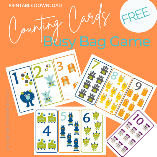 FREE Counting Cards Busy Bag