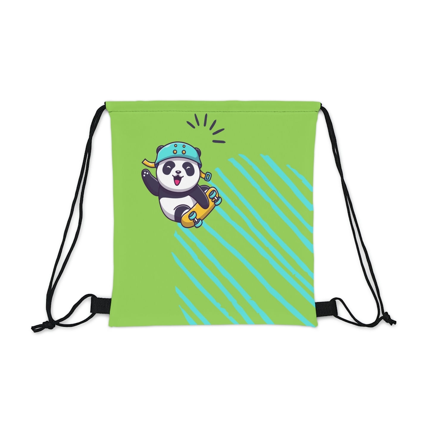 Rolling Panda Drawstring Bag