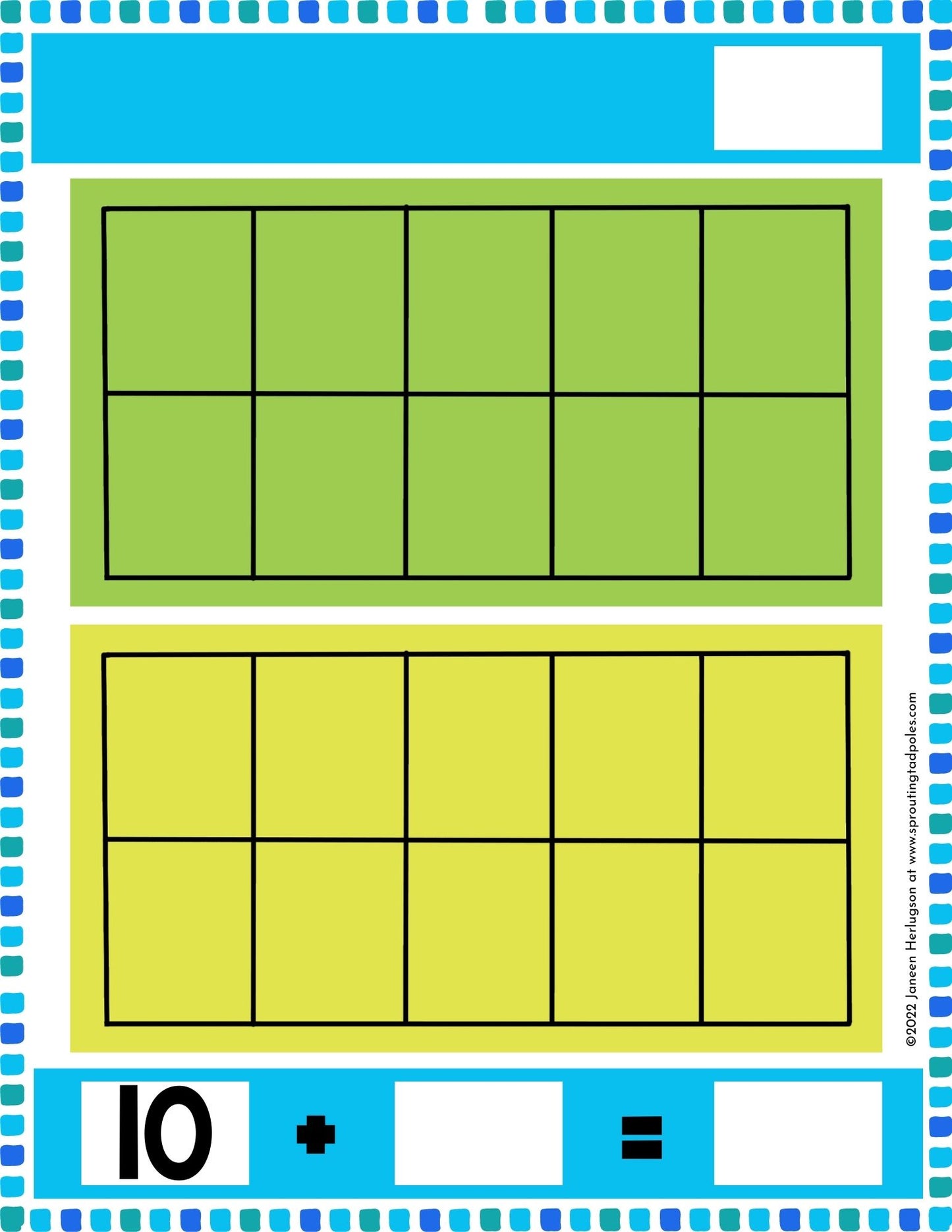 Ten Frame Counting Math Game