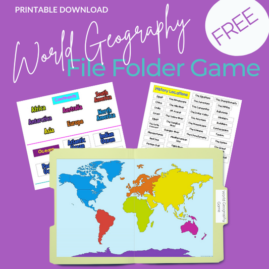 FREE World Geography File Folder Game